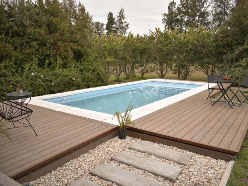 WPC decking swimming pool